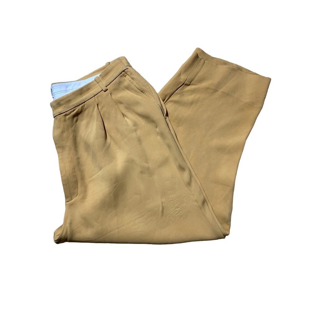 St. John Mens 38 Yellow Lightweight Pleated Dress Pants